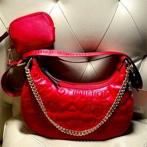 Juicy Couture Red Crossbody Bag with Gold Chain